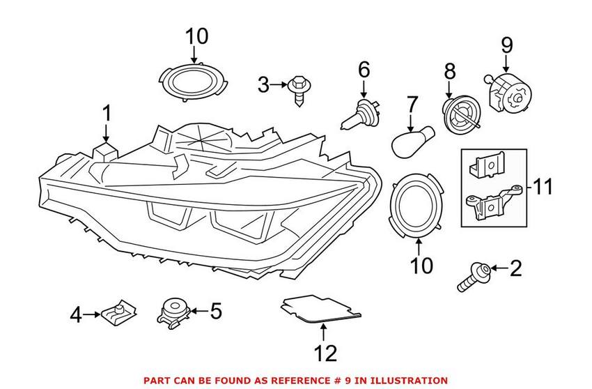 BMW Headlight Motor - Front 63117401878